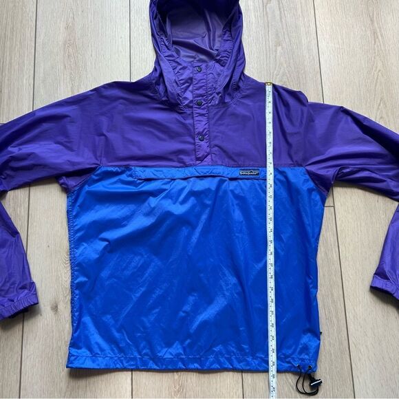 Patagonia Vintage 80s Two Tone Windbreaker Jacket Blue Purple 1/4 Zip Size Small - Picture 10 of 13